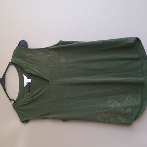 Market & Spruce green floral design sleeveless top